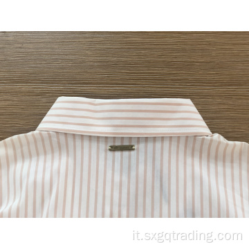 Camicia femminile a maniche lunghe a righe tinto in filo